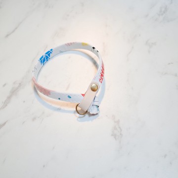 貓 項圈 童趣菇菇 葉子 薄棉布 贈鈴鐺