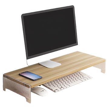 上手家居 壓克力電腦/螢幕/桌面增高架  50 x 19 x 8cm  原木色