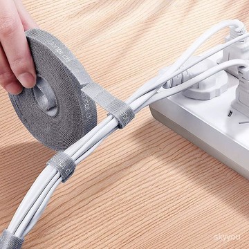 數據線收納神器魔鬼氈紮帶理線器電腦束線桌面電線走線固定綁帶台灣出貨