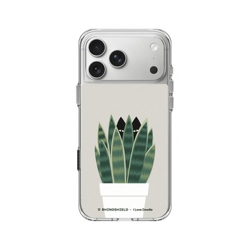 iPhone 17 Pro Max Clear Case（相機按鈕） 透明 - ilovedoodle (Lim Heng Swee) - Cat and Plant - 貓迷藏