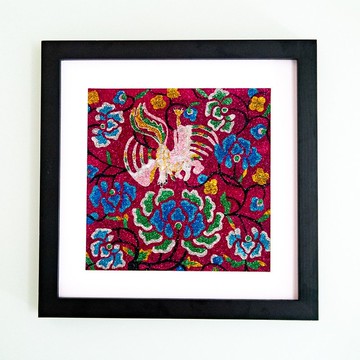 牆面裝飾藝術畫作鳳凰牡丹沙畫材料包材料齊全教程詳細製作簡單