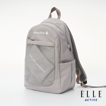 【ELLE ACTIVE】 活力隨行系列 簡約休閒百搭中款後背包-卡其色 (EA24M2FB503-81)