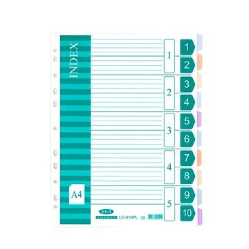 【史代新文具】連勤LANCHYN LC-010PL PP 11孔十段分段卡(加大)/加大分段卡/11孔分段卡/分段夾