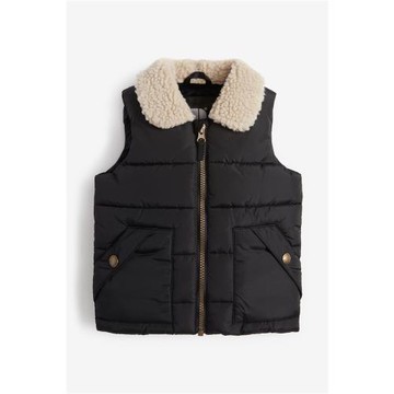 現貨英國NEXT童裝秋冬男童男寶帥氣黑色皮毛領口保暖馬甲外套背心