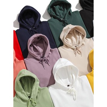 300g重磅純棉春秋季新款連帽衛衣純色簡約內搭運動帽衫男女款衛衣