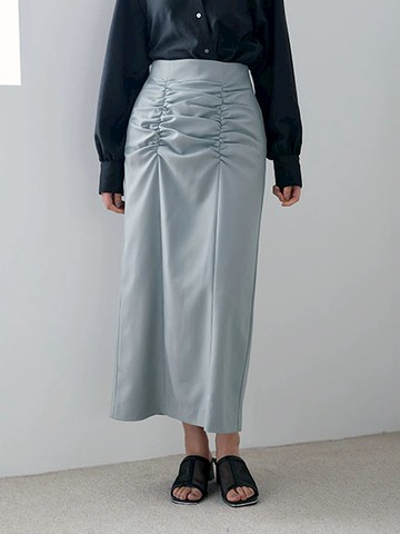 前抓摺設計合身長裙(7A41L0L0600) - YECCA VECCA