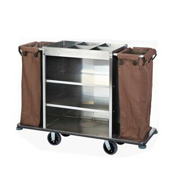 樂天精選~酒店客房多功能手推布草車保潔工作車清潔車布袋客房口衛生服務車 雙11全館免運