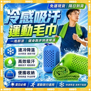 HAUO🧊瞬間冷感 運動毛巾🧊贈收納包 涼感毛巾 速乾 吸水毛巾 冰絲毛巾 涼感巾 冰涼巾 跑步毛巾 健身毛巾 冰感毛巾