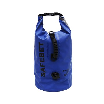 E.City 帶水閥25L手提單肩防水圓筒包 藍色 PVC+網格布  平鋪64 x 37cm + 立體尺寸41 x 24cm + 提把高10cm