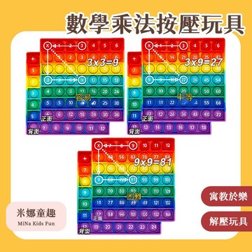 滅鼠先鋒 乘法教具 按壓玩具 益智玩具 舒壓玩具 寓教於樂 玩中學 數學輔助學習 彩虹款 軟硅膠材質 解壓玩具