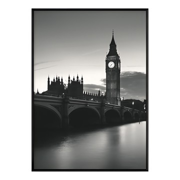 大笨鐘掛畫  42 x 59.4cm  黑色