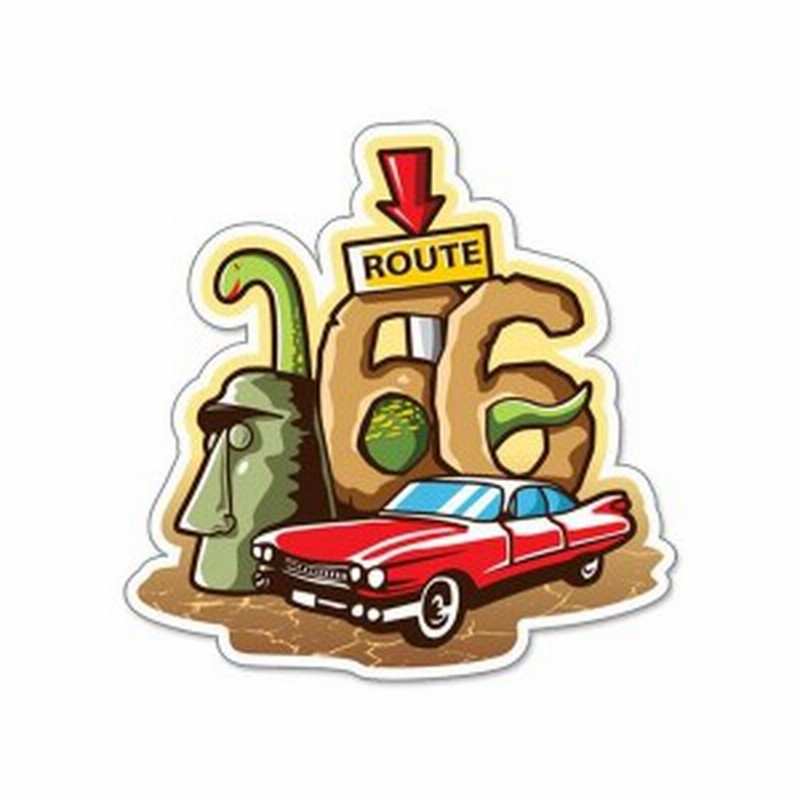 ルート66 ROUTE66 ステッカー ラージ Route 66 Dino 66-SP-ST-583