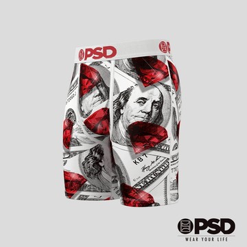 【PSD Underwear 官方旗艦店】 MONEY- 平口四角褲-火熱現鈔-白色
