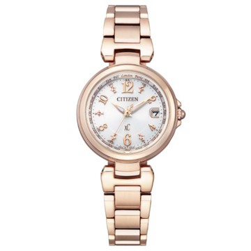 CITIZEN星辰錶 Xc系列EC1037-51A 優雅櫻花粉紅金光動能電波女錶/白面 27.8mm