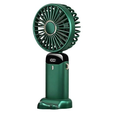 COOLIX 充電式摺疊涼風扇螢幕顯示戶外風扇 手持桌立掛頸  綠色  F28