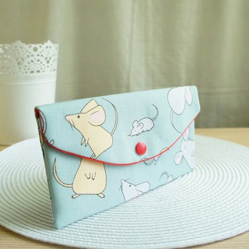 Lovely【起司鼠年紅包袋】存摺套、現金收納袋、湖綠