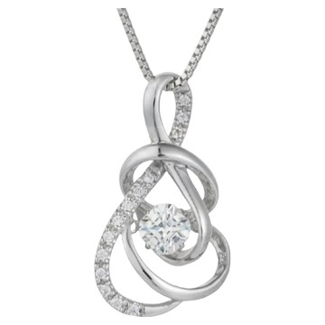 Crossfor New York 純銀懸浮閃動專利項鍊 Graceful優美 頂級鋯石 S925純銀  銀色  鍊長40+5cm延長鍊