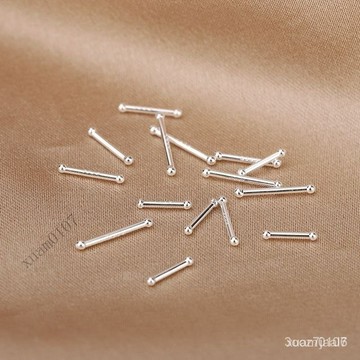 鍍999純銀養耳洞耳釘不易過敏雙頭圓珠耳棒防堵隱形耳針免摘耳飾 RRUK GKWH