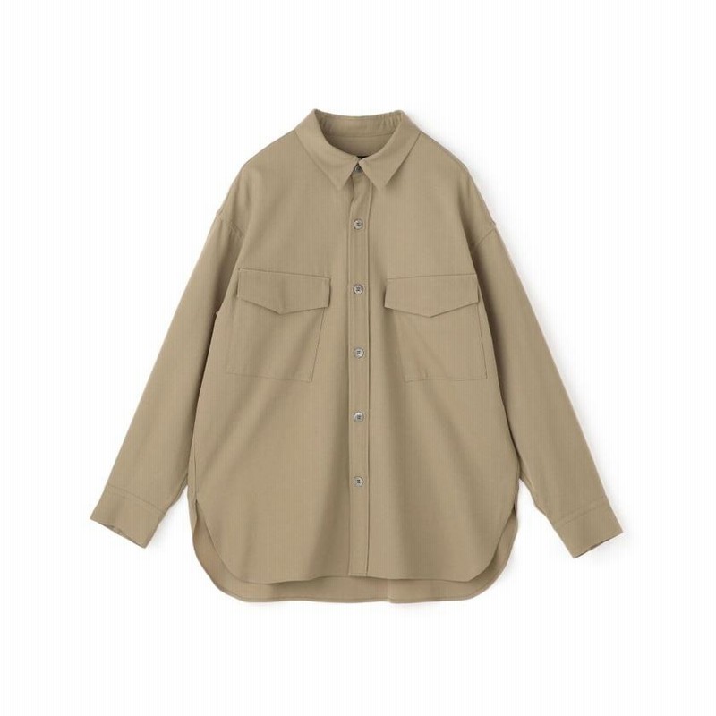 GALERIE VIE】ウールコットンギャバジン パッチポケットシャツ