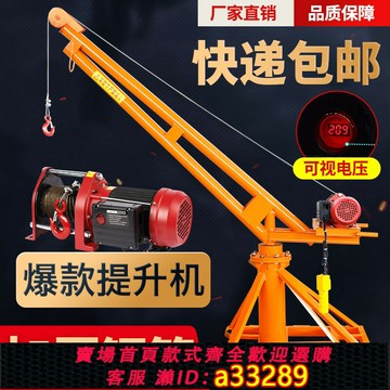 {可打統編 超低價}室外小吊機提升機220v家用小型電動吊磚機 建筑裝修升降起重機