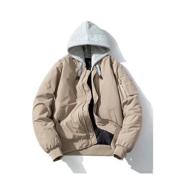 秋冬季復古工裝外套飛行員夾克男女情侶美式純色棒球棉服加厚棉衣