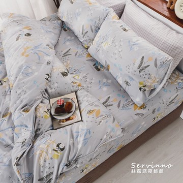 絲薇諾 MIT精梳純棉 迷霧森林 加大6尺 薄床包薄被套組