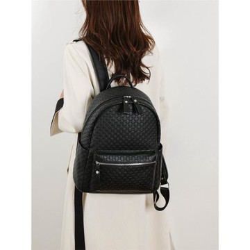 暗花大容量日常通勤雙肩包14寸電腦通勤背包歐美時尚簡約潮流書包