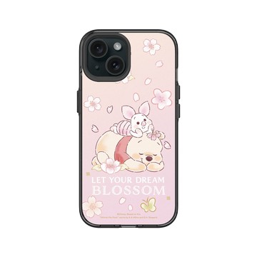 iPhone 15 Clear 酷墨灰 - 迪士尼-小熊維尼 Disney Winnie The Pooh - 睡夢與花