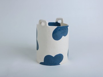 /端莊的盆/ 手捏陶瓷置物籃