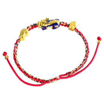 財神小舖 貔貅五色線手鍊  15-20 cm  變色款 紅色