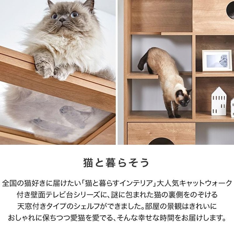 LOWYA キャットウォーク キャットタワー 本棚 シェルフ - 収納家具