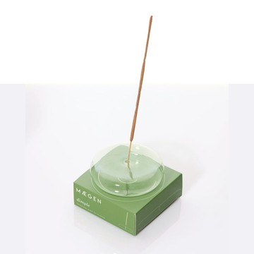 波紋玻璃線香座-綠 綠