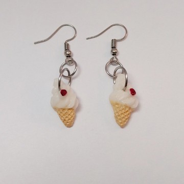 手工製作 白色 冰淇淋 耳環