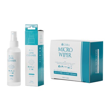 蔵CURA 光學透鏡專用清潔噴霧型 150ml + 細纖維拭鏡紙 250張  1組  CLCS-150 + CP-250