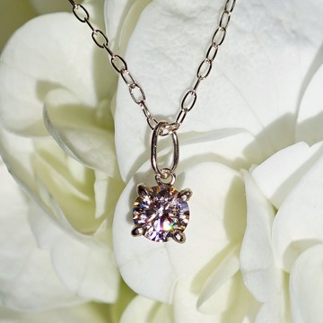 K10 莫桑石（鑽石仿石）4mm 項鍊 香檳色