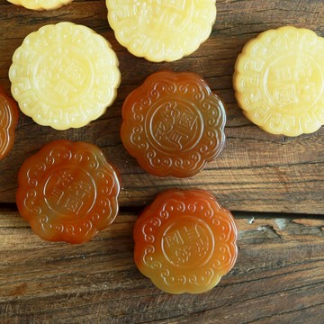 瑪瑙玉石 月餅蓋置 紫砂壺蓋架 茶蓋托杯墊茶席筆擱 功夫茶具配件1入