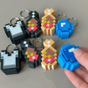 台灣出貨 麥塊Minecraft解壓鑰匙扣 麥塊吊飾 像素風按鍵掛件 書包吊飾 兒童玩具 學生禮物 遊戲周邊 鑰匙圈