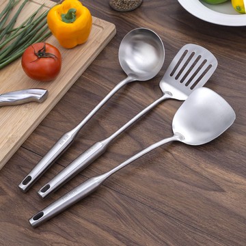 加厚食品級304不銹鋼一體耐高溫炒菜鏟鍋鏟煎鏟湯勺家用廚具套裝