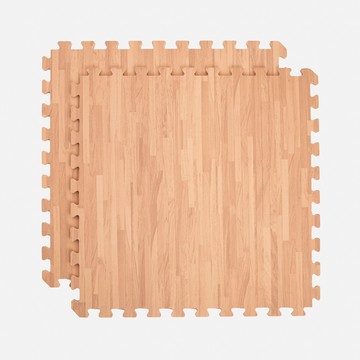淺木紋安全EVA巧拼地墊 60x60x1.2cm 4入 含邊條