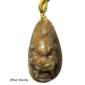 品澐珠寶-翡翠  黃翡 龍頭 吊墜(附綁繩)