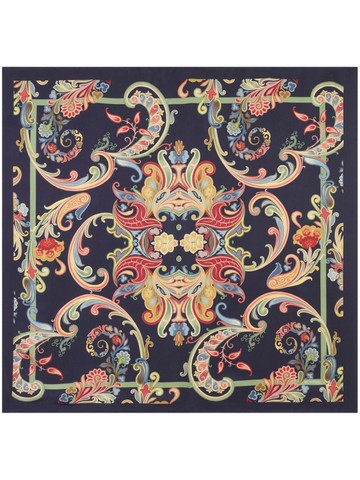 ETRO - paisley-print silk scarf - women - Silk - One Size - Blue