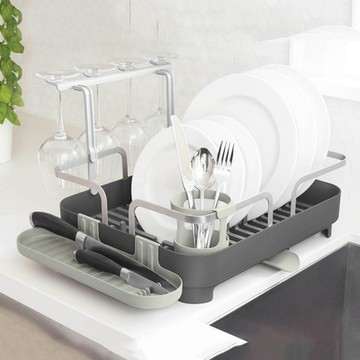 《Umbra》Holster瀝水餐具碗盤瀝水架-昏灰42.1cm-- 餐具 碗盤收納架 流理臺架
