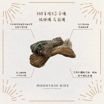 （山小孩）現貨，550軍規9芯傘繩 編織繩 尼龍繩 帳篷風繩 營繩 4mm/31M
