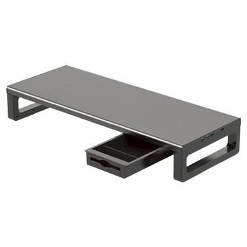 Lestar 加寬加長金屬增高架 附抽屜手機支架 單層款 KM3060B  黑色