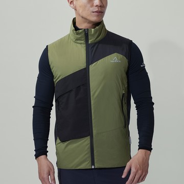 Okaga 輕量防風科技保溫棉登山背心 男款 橄欖綠