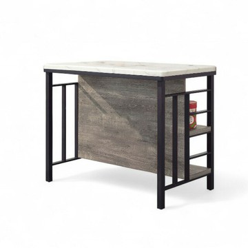 艾登仿石面中島桌｜工業風中島吧台・大理石紋桌面・收納層架 TBB056