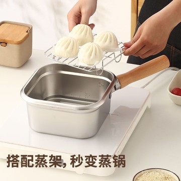 💥在臺24H💥多功能不銹鋼炸鍋方形油炸鍋家用奶鍋多功能保鮮盒戶外露營便攜