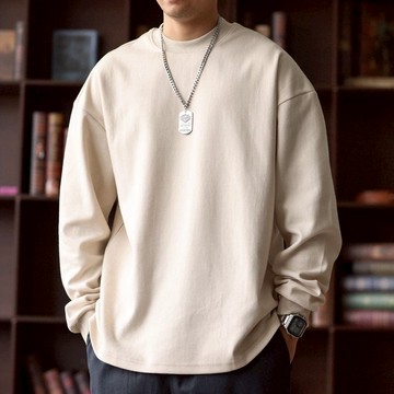 【T-2】🖤長袖t恤 圓領上衣 純棉t恤男款 純色圓領寬鬆顯瘦休閑打底衫 線上內搭 百搭上衣