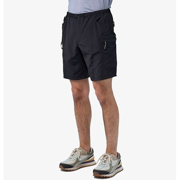 【WILDLAND荒野】男透氣抗UV多口袋工裝短褲印黑色