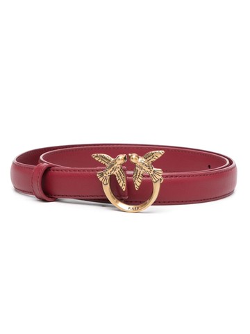 PINKO - Love Birds-buckle leather belt - women - Calf Leather - S - Red